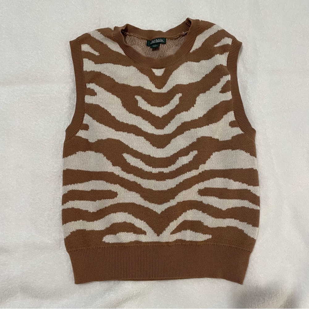 Animal print sweater tank top